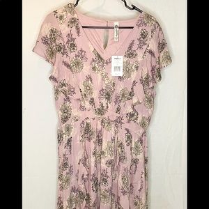 American Rag floral peach ruffle dress size XL